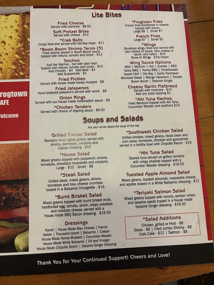 Frogtown Cafe Menu image 2